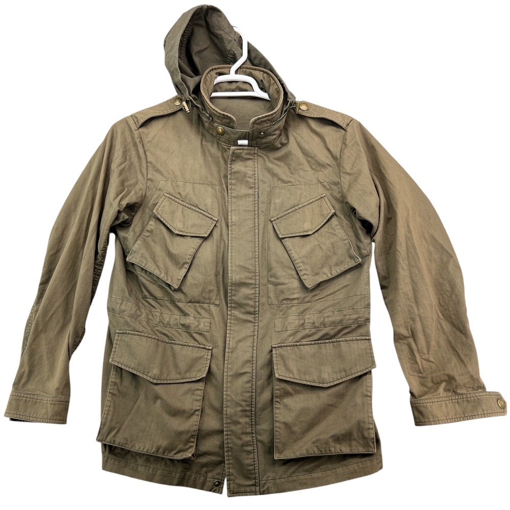 Spier & Mackay Mens Military Field Jacket Olive Green Cotton M-65 Style Size 36